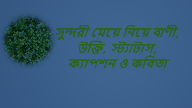 সুন্দরী মেয়ে নিয়ে বাণী, উক্তি, স্ট্যাটাস, ক্যাপশন ও কবিতা