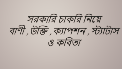 সরকারি চাকরি নিয়ে বাণী ,উক্তি ,ক্যাপশন ,স্ট্যাটাস ও কবিতা
